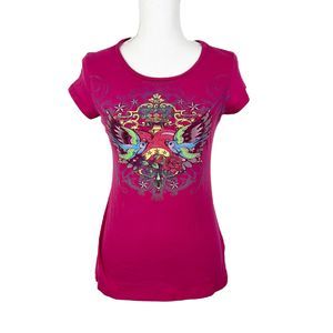 Fresh Brewed Shirt Women Large Pink Short Sleeve Graphic Casual Tee Juniors